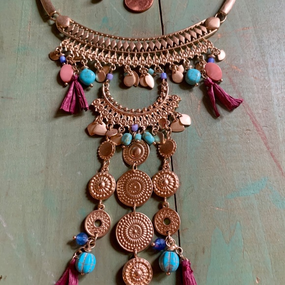 Chicos BOHO Multi Color Tribal Belly Dancer Necklace - Picture 7 of 10